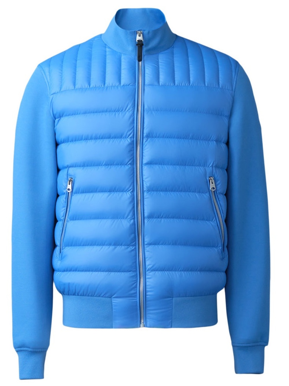 MACKAGE MEN COLLIN-R CELESTIAL BLUE M - MEN’S BRAND NEW MIXED MEDIA BOMBER JACKE